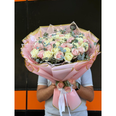 41 BEYAZ & PEMBE GÜL